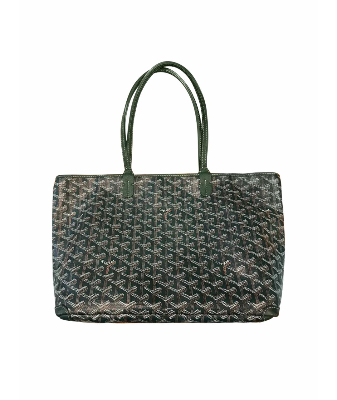 GOYARD Зеленая кожаная сумка тоут, фото 1