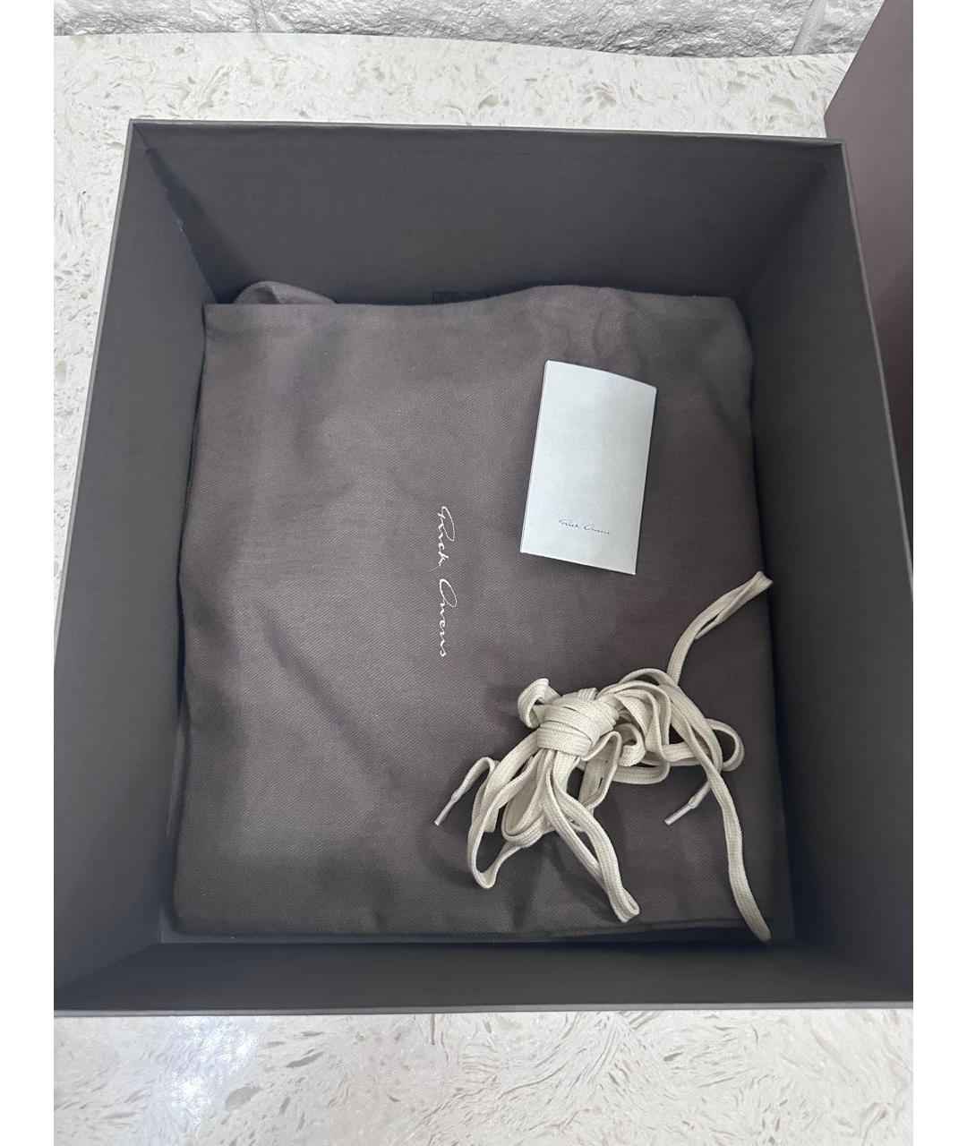 RICK OWENS Белые высокие кроссовки / кеды из искусственной кожи, фото 7