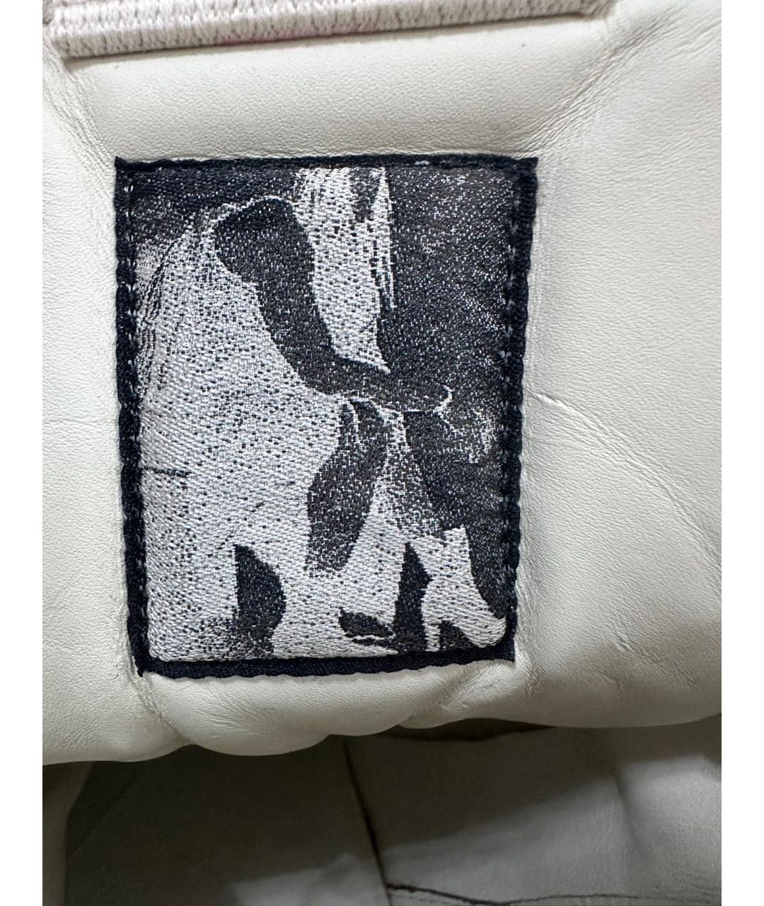 RICK OWENS Белые высокие кроссовки / кеды из искусственной кожи, фото 4