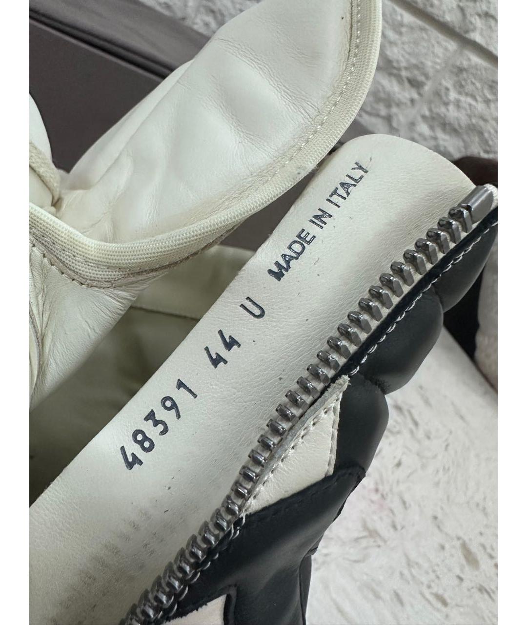 RICK OWENS Белые высокие кроссовки / кеды из искусственной кожи, фото 5