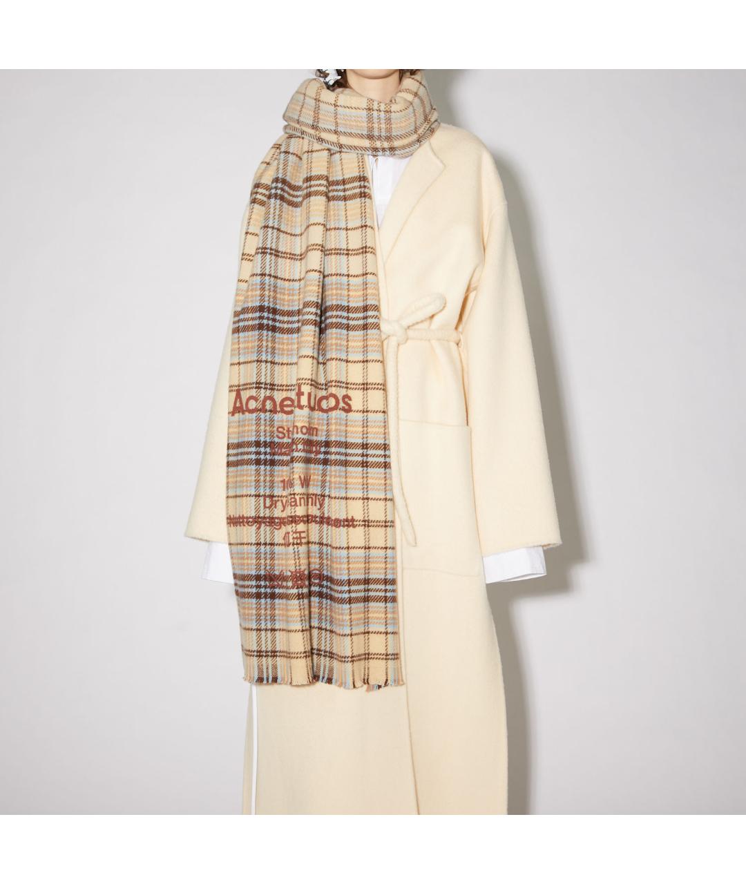 ACNE STUDIOS Бежевый шарф, фото 3
