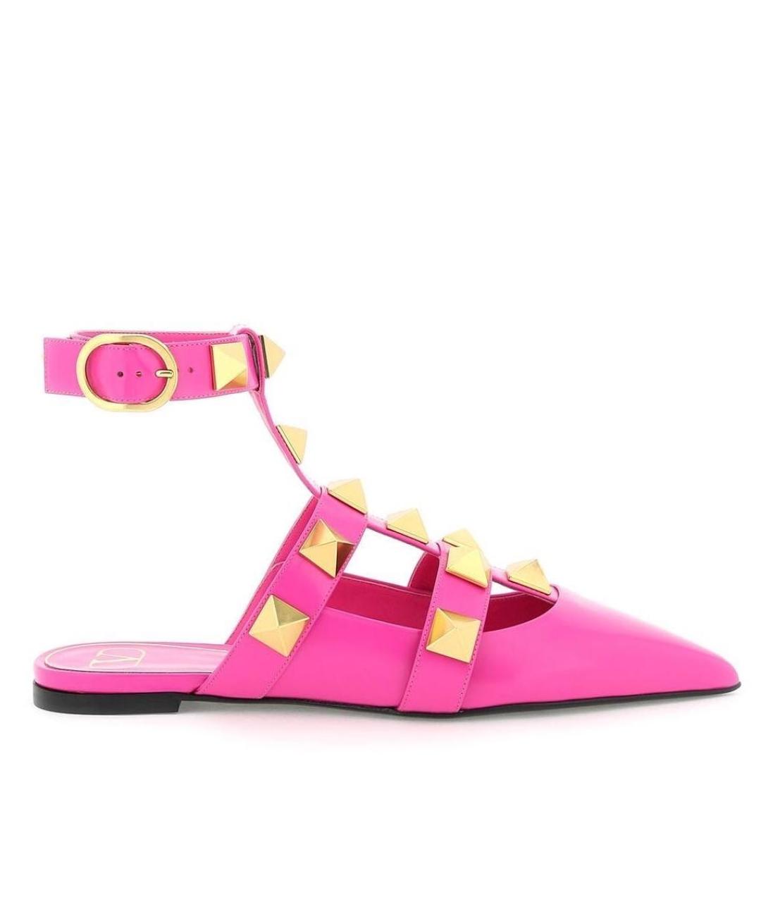 VALENTINO Розовые кожаные мюли, фото 3
