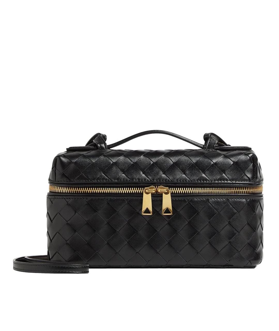 BOTTEGA VENETA Черная кожаная сумка с короткими ручками, фото 6