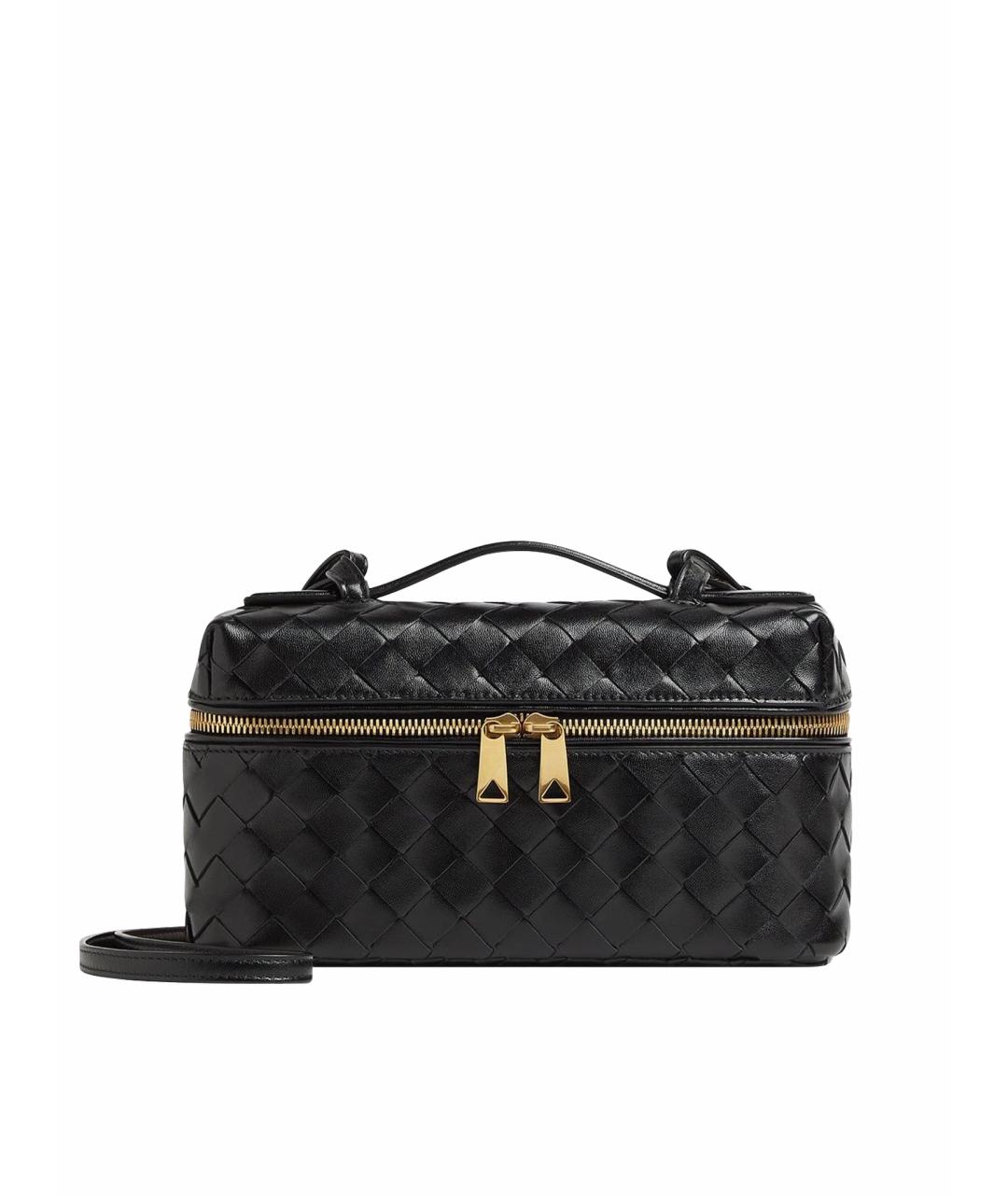 BOTTEGA VENETA Черная кожаная сумка с короткими ручками, фото 1