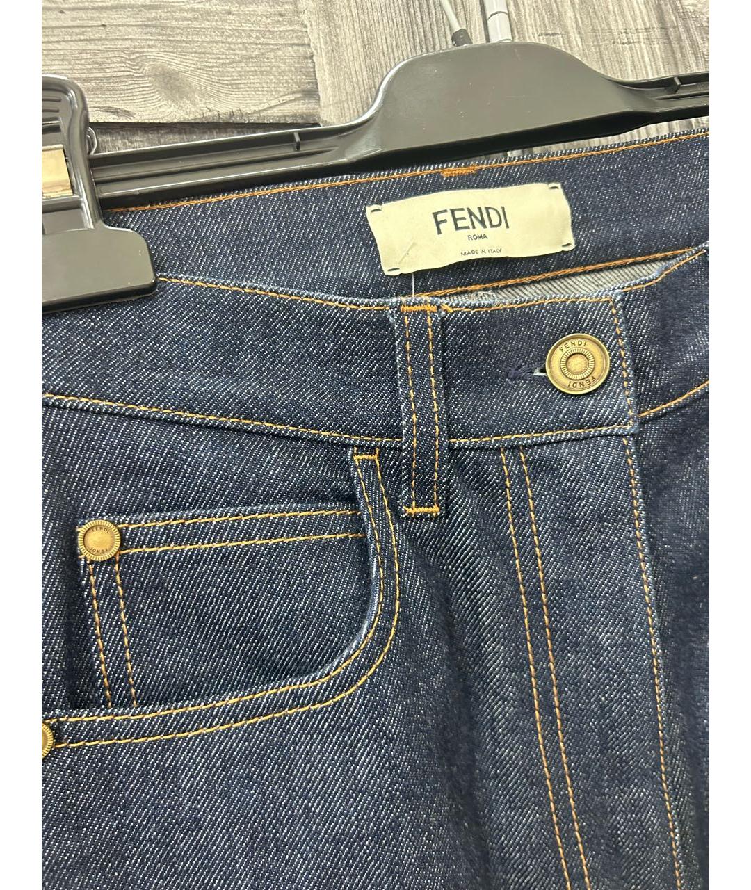 FENDI Синие прямые джинсы, фото 3
