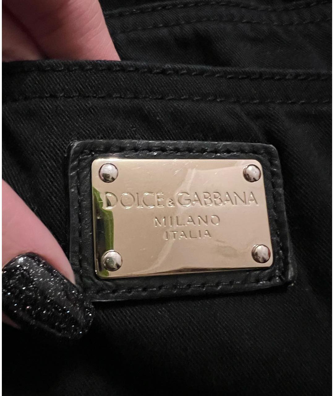 DOLCE&GABBANA Черные хлопко-эластановые прямые джинсы, фото 3