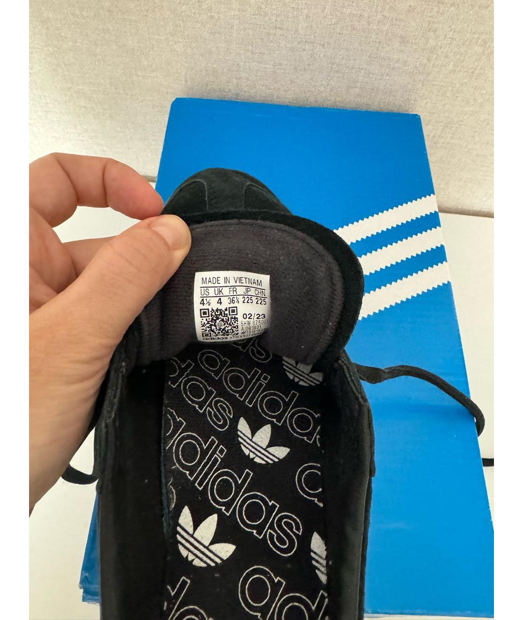 ADIDAS Черные замшевые кроссовки, фото 4