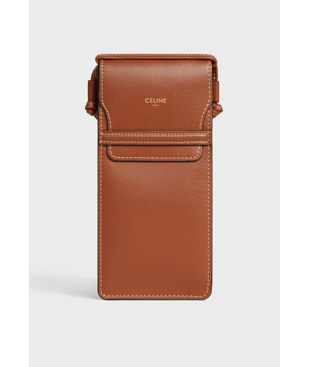 CELINE Коричневая сумка через плечо из искусственной кожи, фото 2