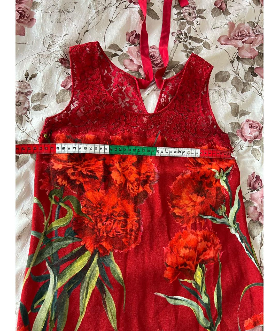 DOLCE&GABBANA Красная шелковая майка, фото 5