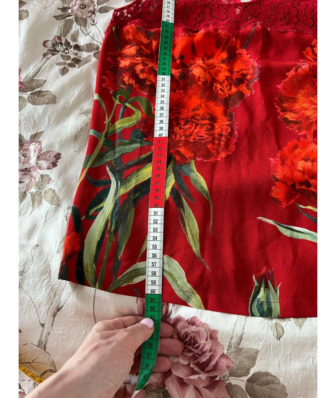 DOLCE&GABBANA Красная шелковая майка, фото 4