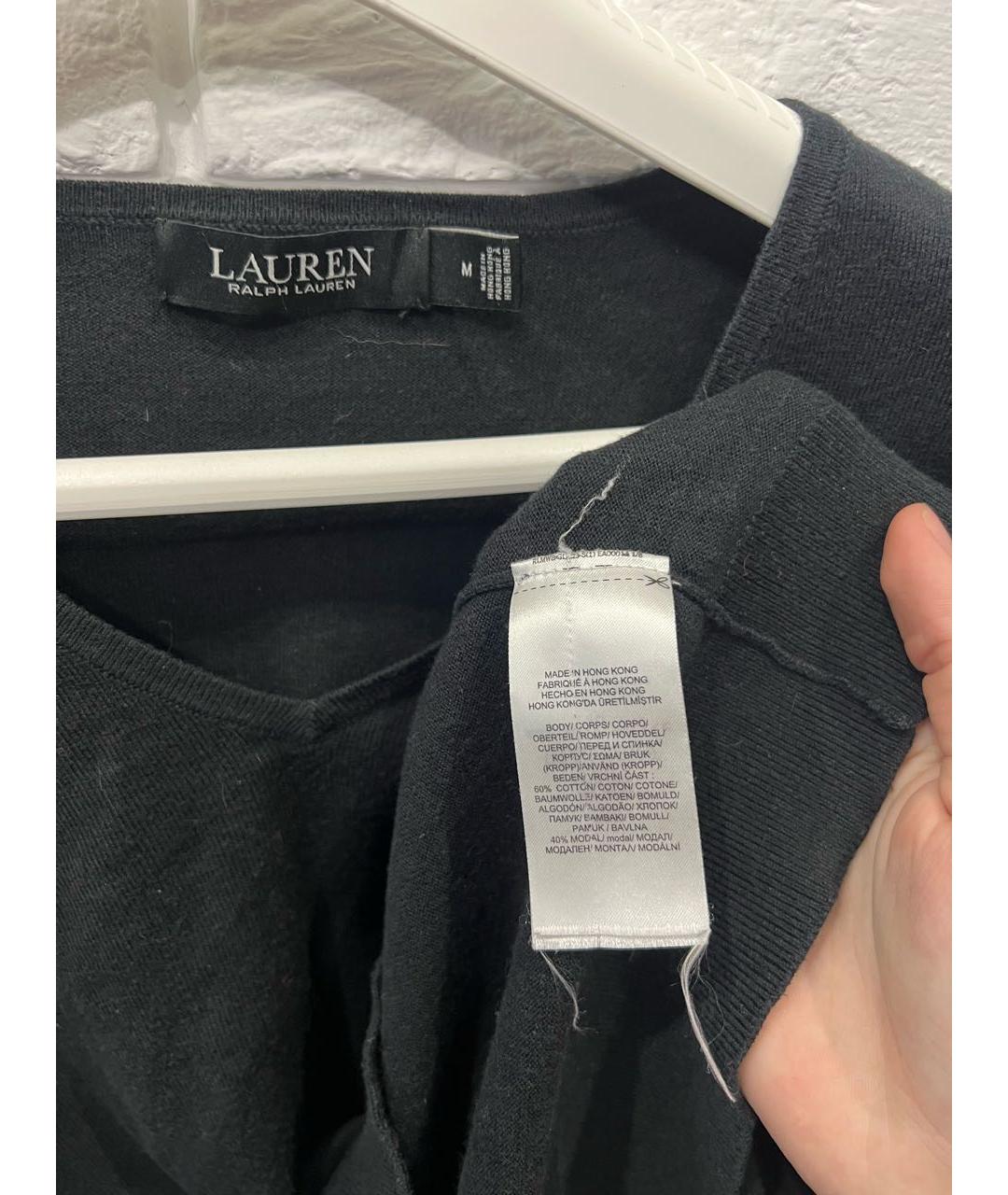 RALPH LAUREN Черный хлопковый джемпер / свитер, фото 5