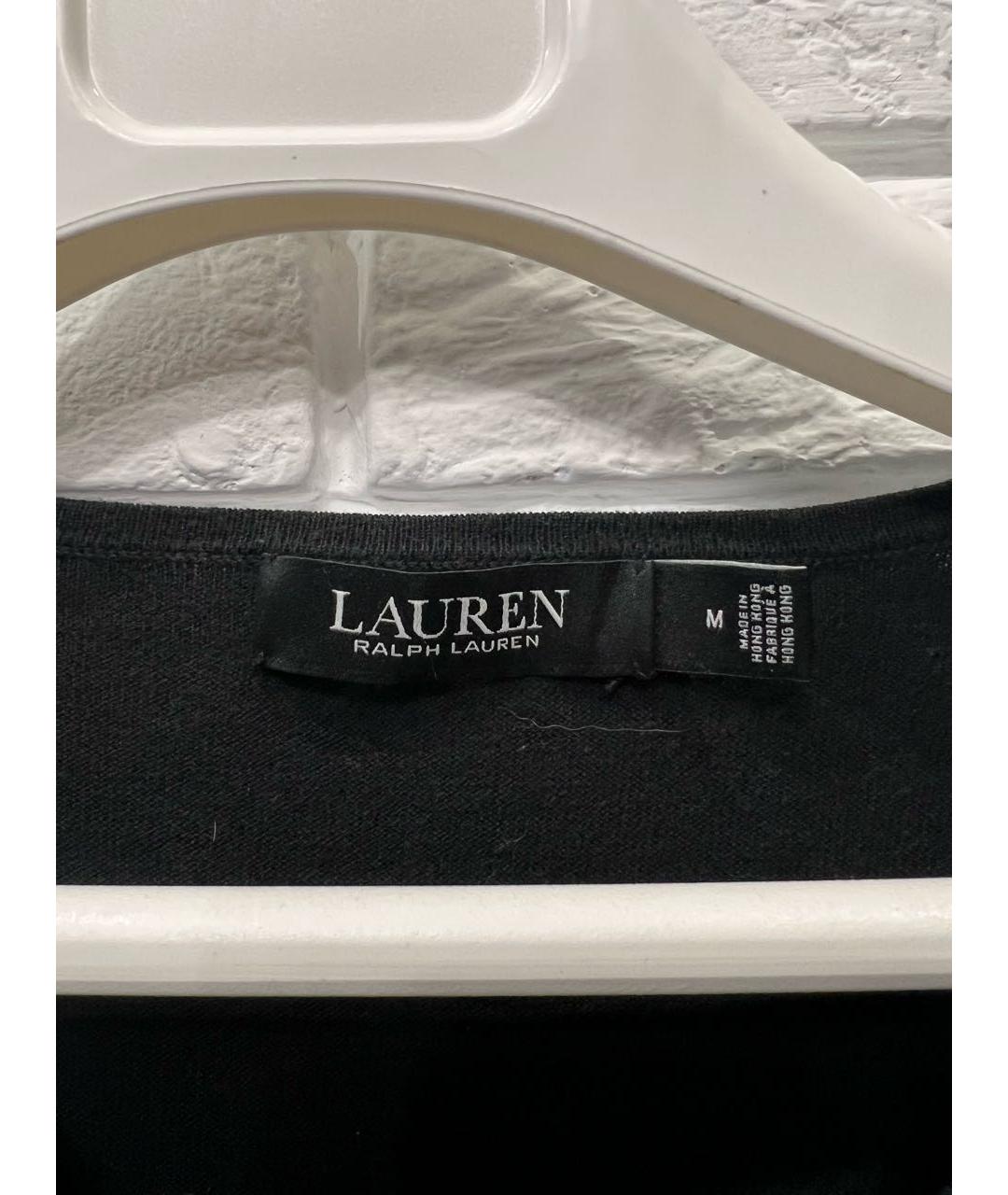 RALPH LAUREN Черный хлопковый джемпер / свитер, фото 4