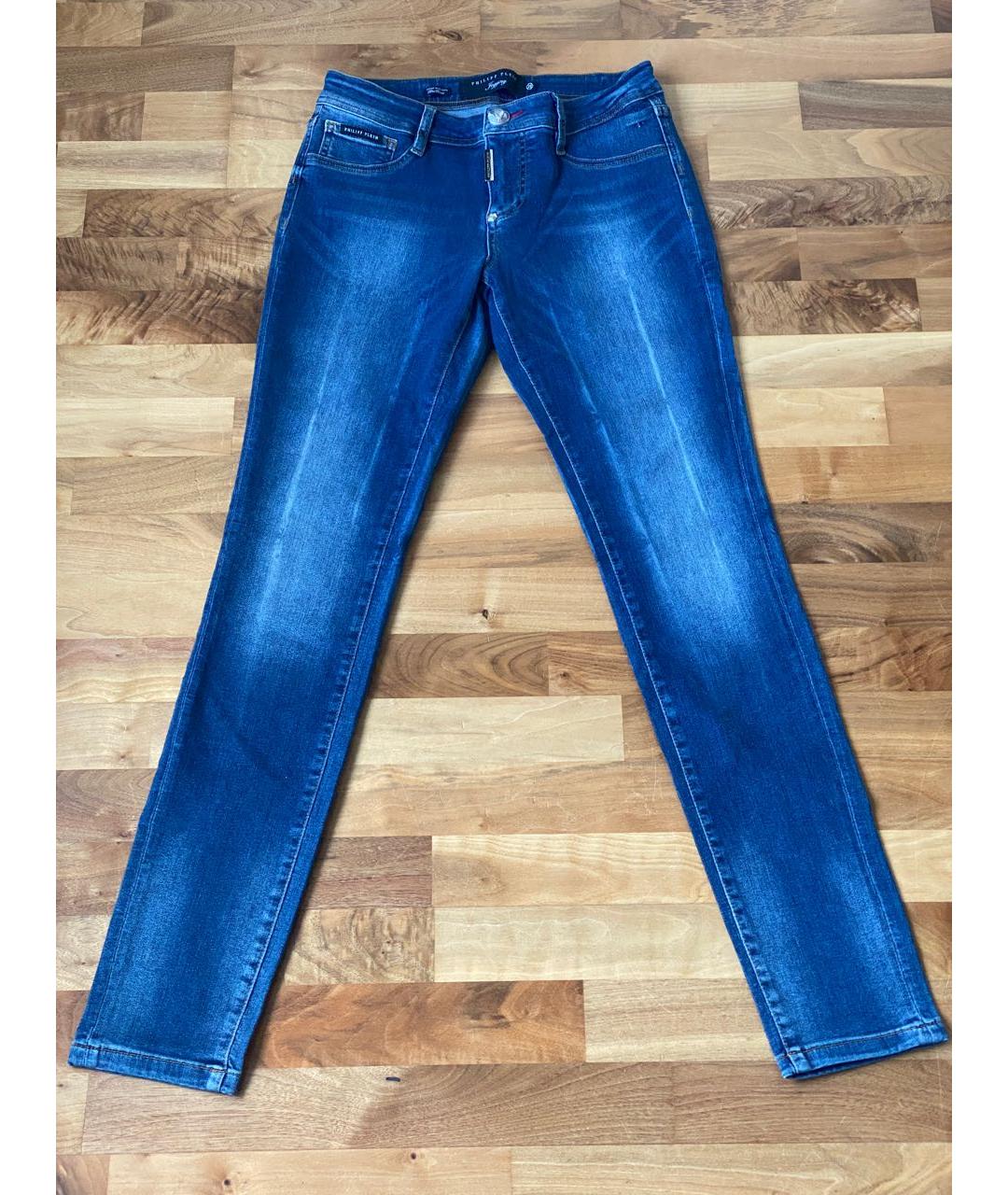 PHILIPP PLEIN Синие хлопковые джинсы слим, фото 5