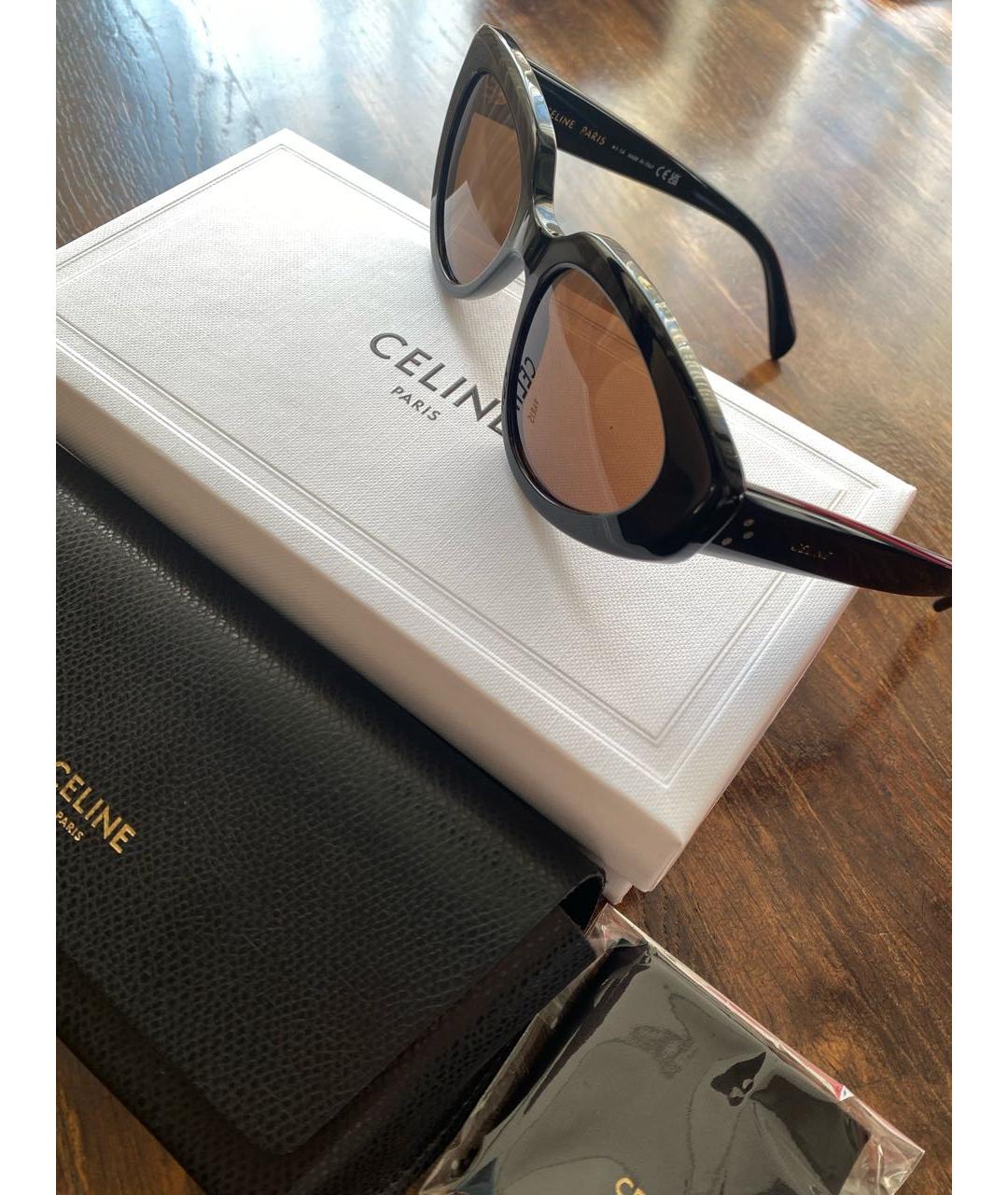 CELINE Коричневые пластиковые солнцезащитные очки, фото 2