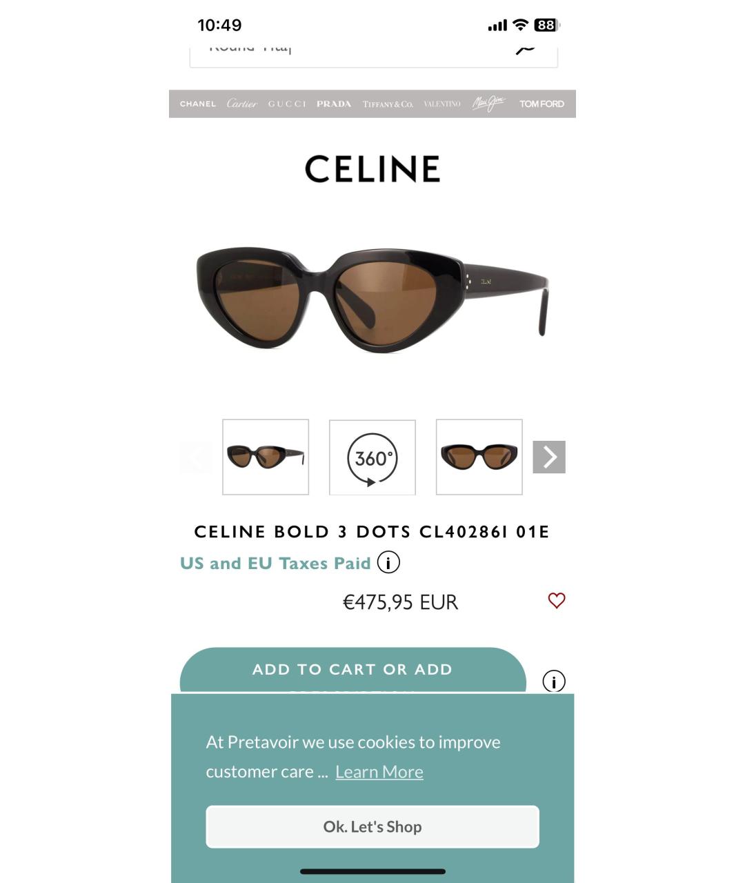 CELINE Коричневые пластиковые солнцезащитные очки, фото 6