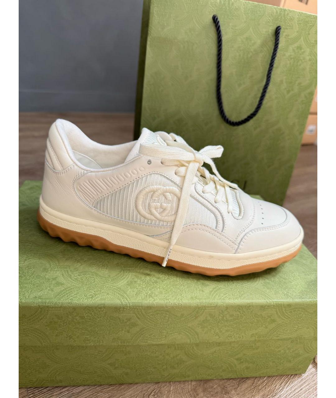 GUCCI Белые кожаные кеды, фото 7