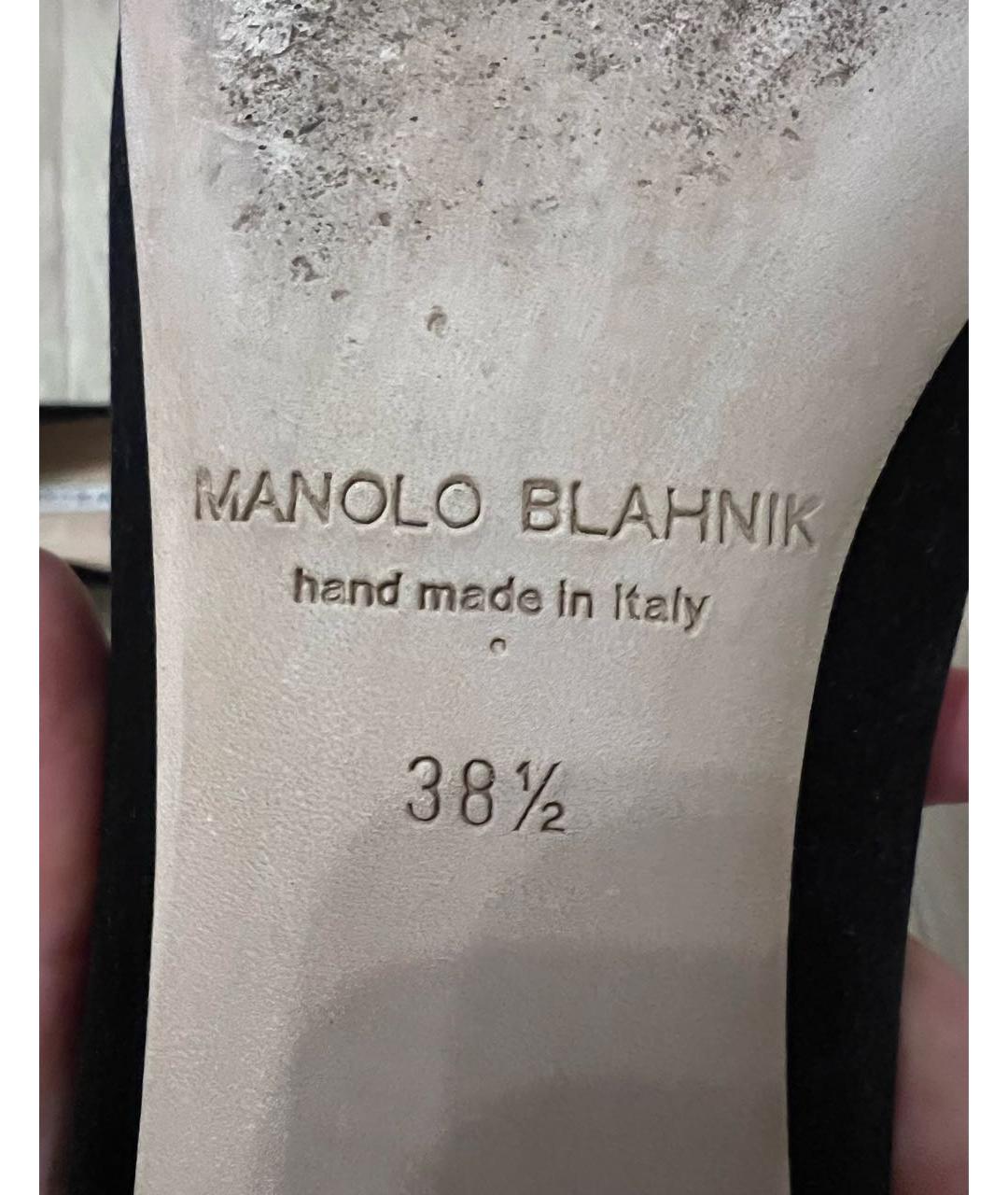 MANOLO BLAHNIK Черные текстильные балетки, фото 7