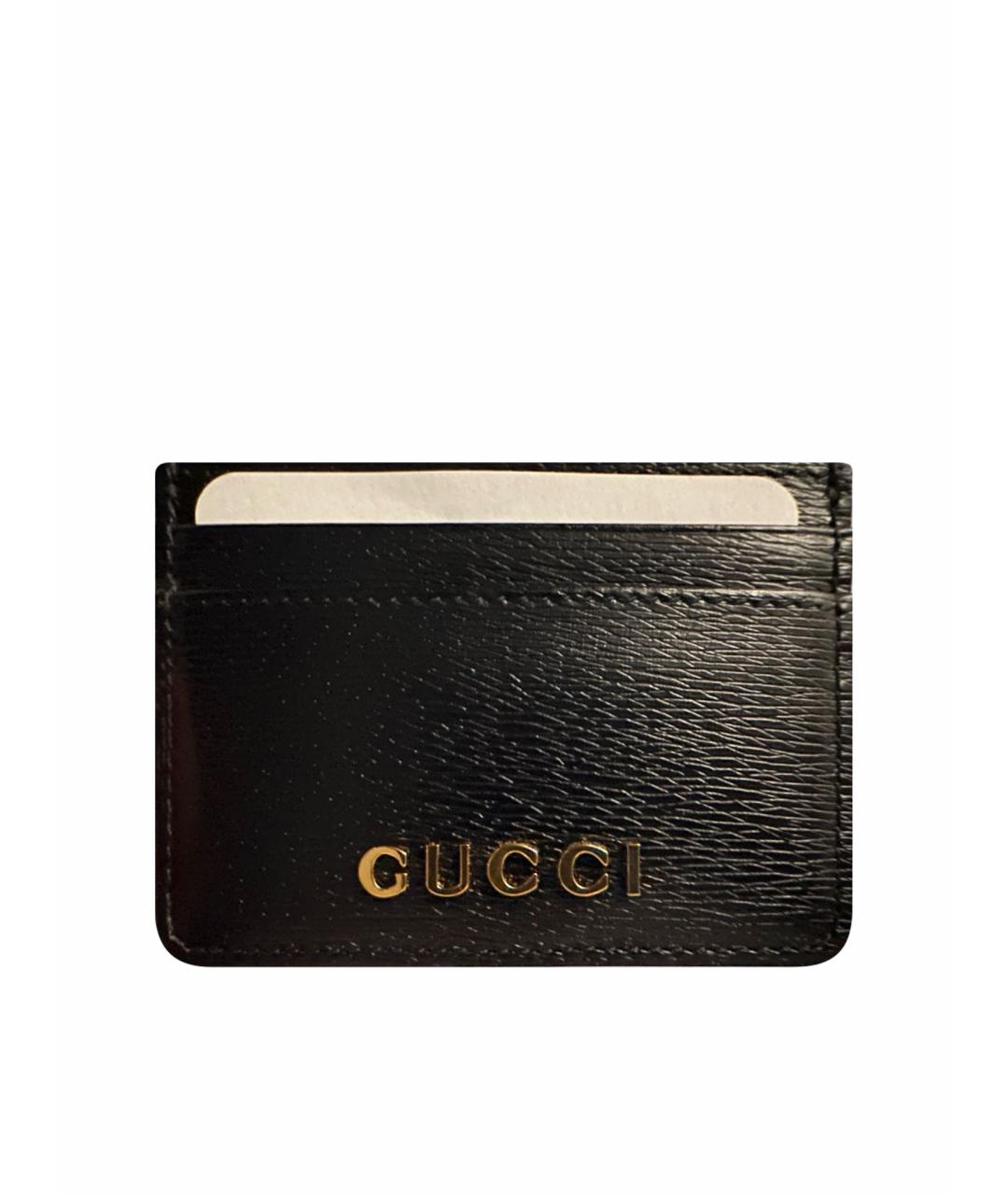 GUCCI Черный кожаный кардхолдер, фото 1