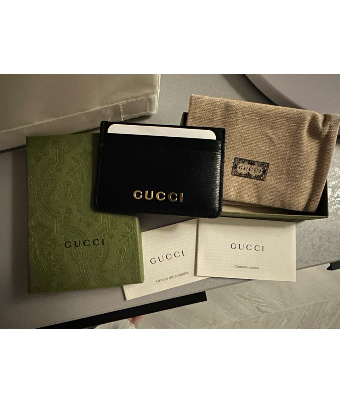 GUCCI Черный кожаный кардхолдер, фото 2