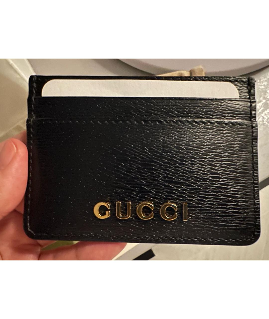 GUCCI Черный кожаный кардхолдер, фото 3