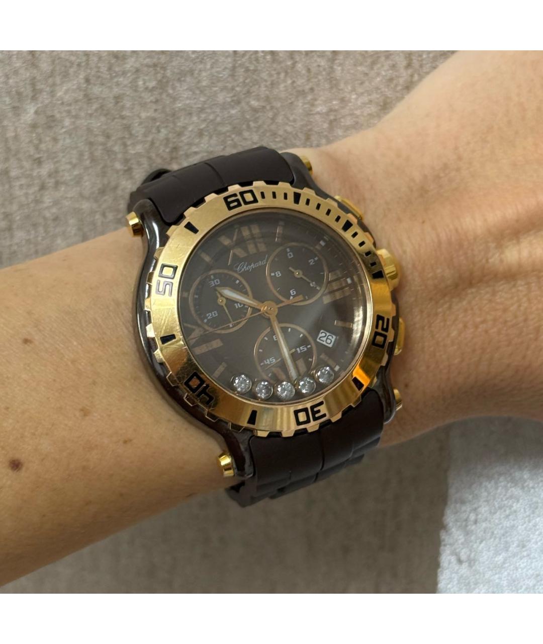 CHOPARD Коричневые часы из розового золота, фото 3