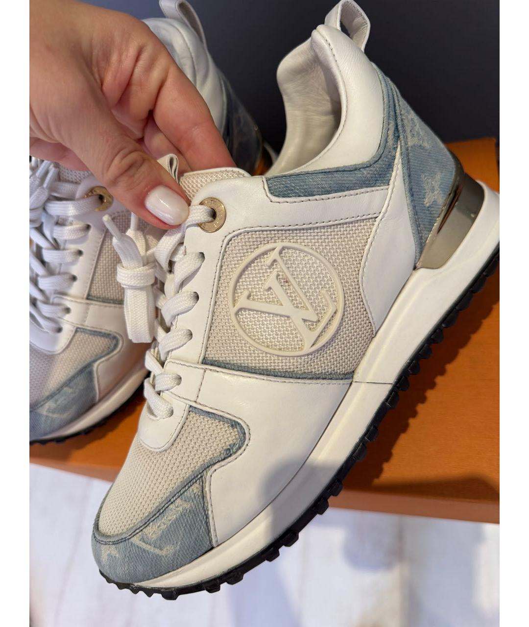 LOUIS VUITTON Белые кожаные кроссовки, фото 7