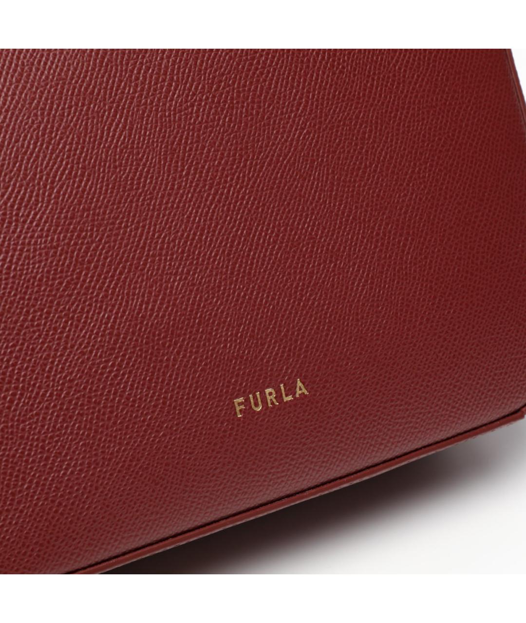 FURLA Бордовая кожаная сумка через плечо, фото 3