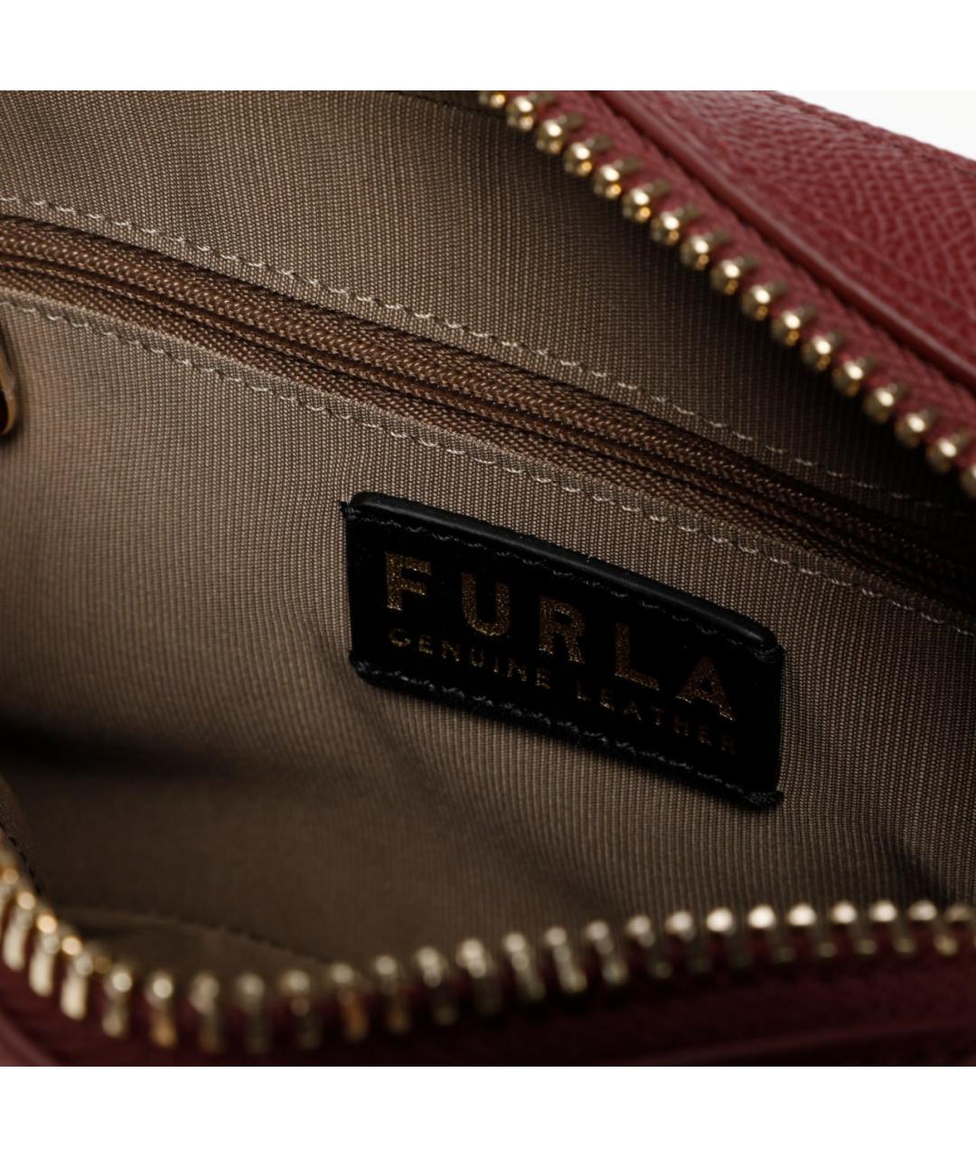 FURLA Бордовая кожаная сумка через плечо, фото 4