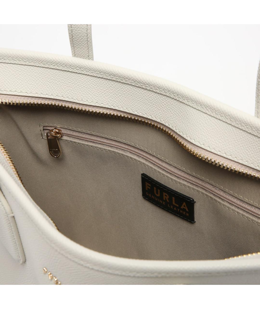 FURLA Белая кожаная сумка тоут, фото 4