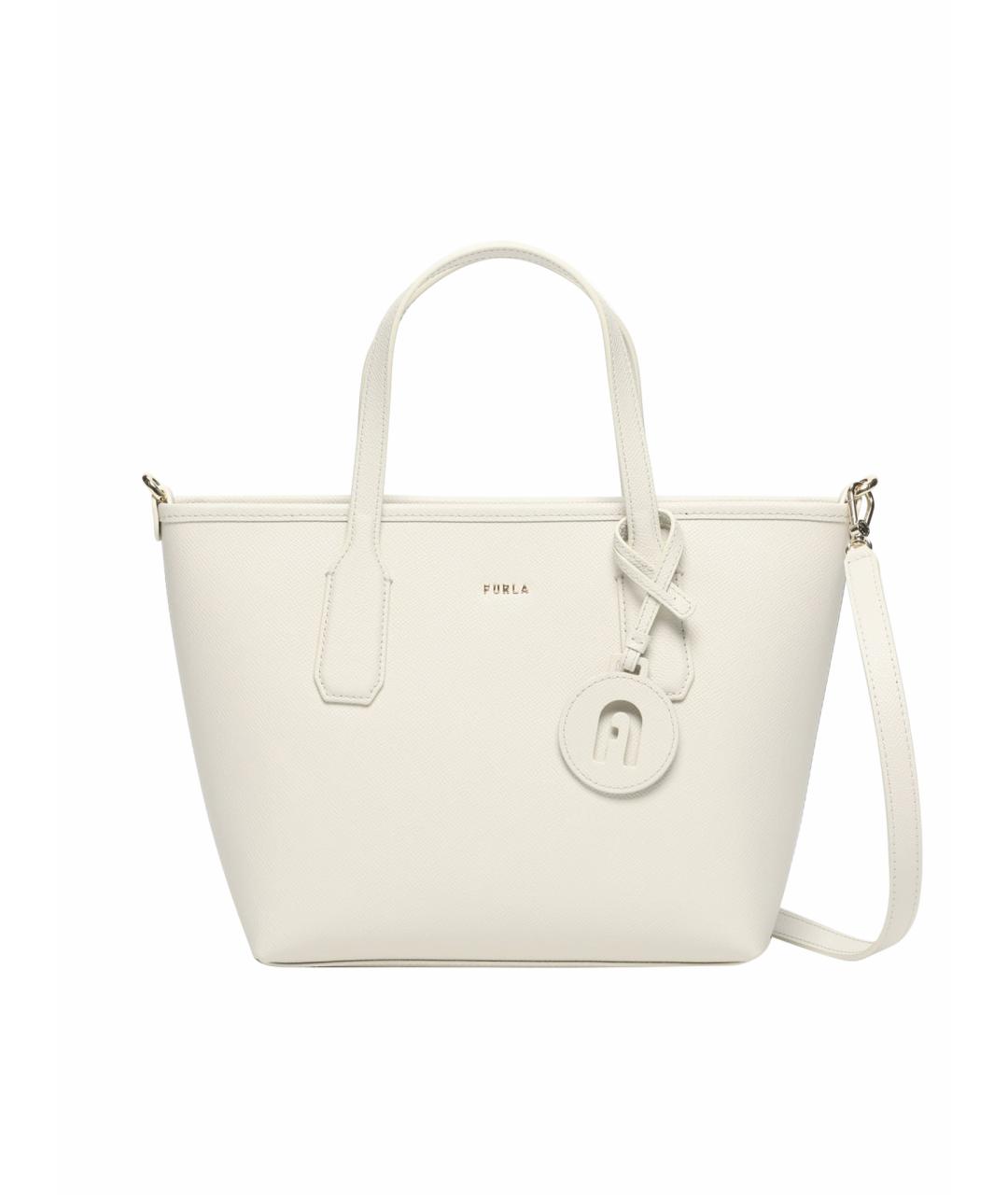 FURLA Белая кожаная сумка тоут, фото 1