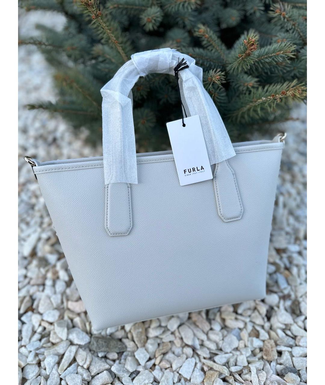 FURLA Белая кожаная сумка тоут, фото 8