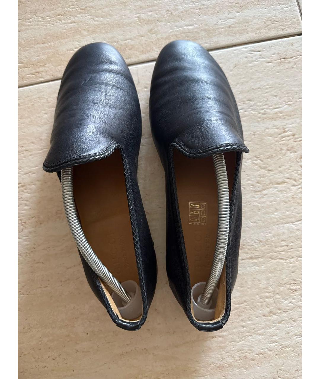 GUCCI Черные кожаные туфли, фото 3