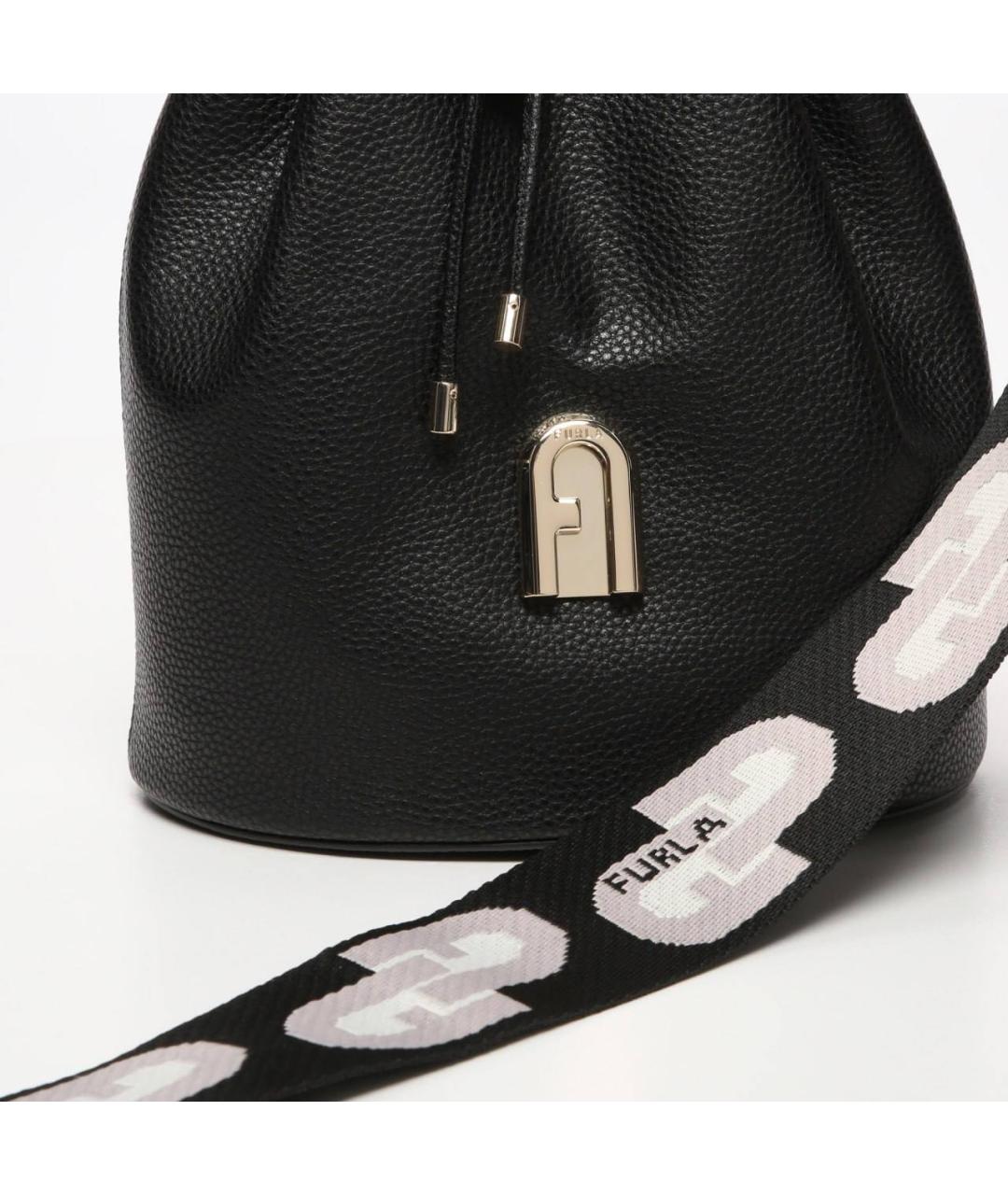 FURLA Черная кожаная сумка через плечо, фото 3