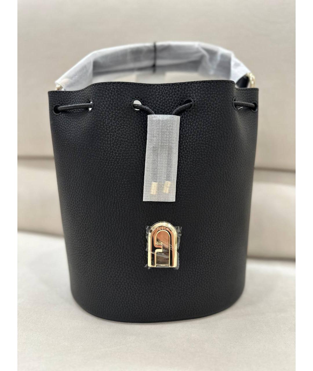 FURLA Черная кожаная сумка через плечо, фото 6