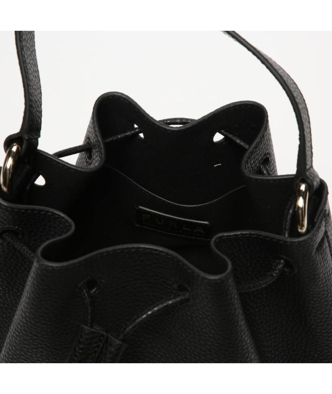 FURLA Черная кожаная сумка через плечо, фото 4