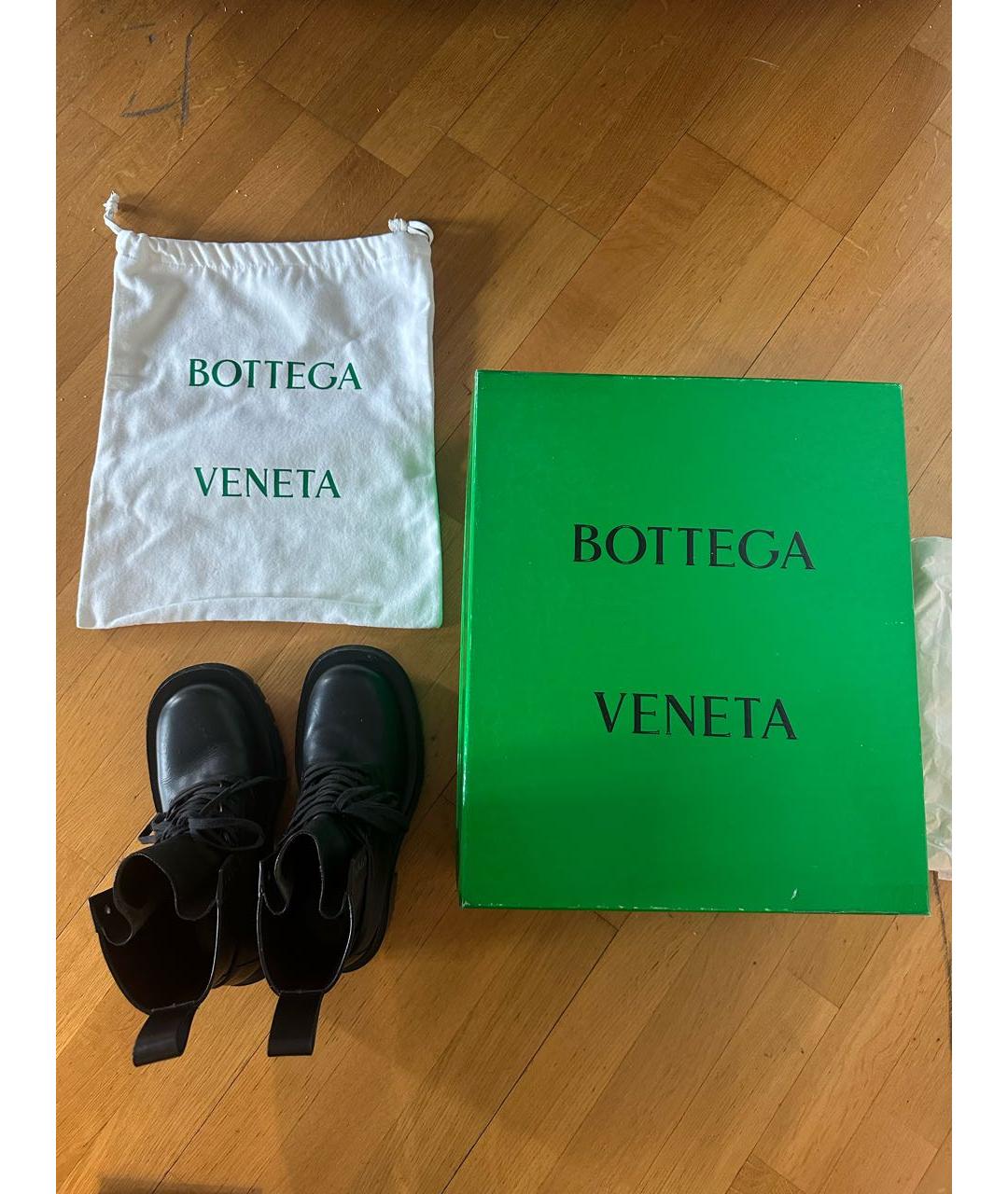 BOTTEGA VENETA Черные кожаные ботинки, фото 7