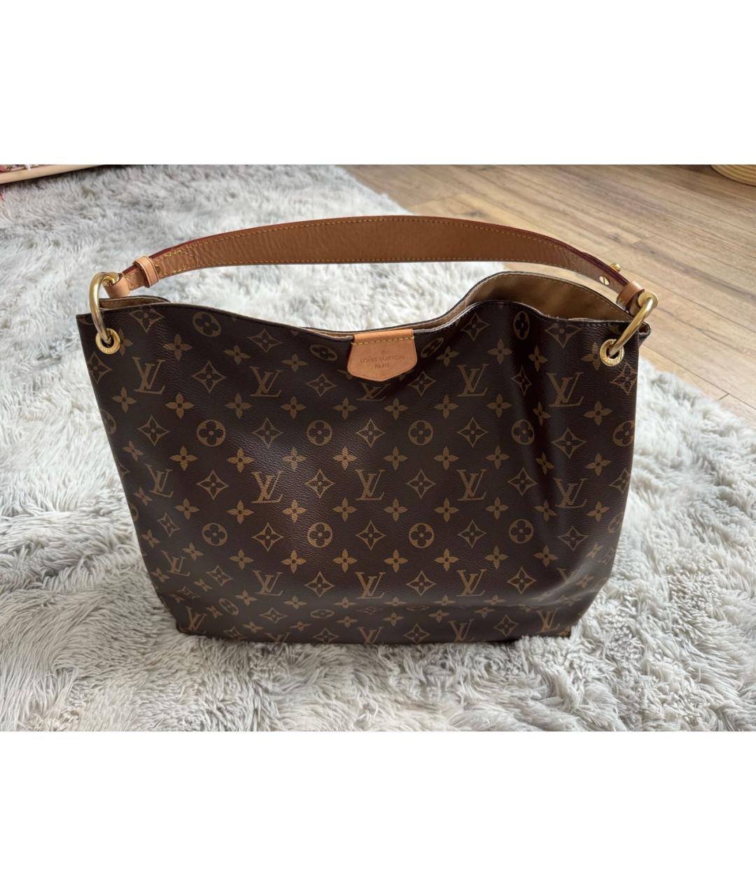 LOUIS VUITTON Коричневая сумка тоут, фото 9