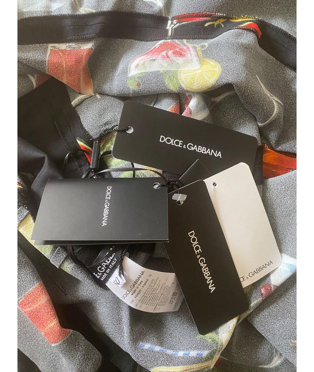DOLCE&GABBANA Мульти вискозное коктейльное платье, фото 4