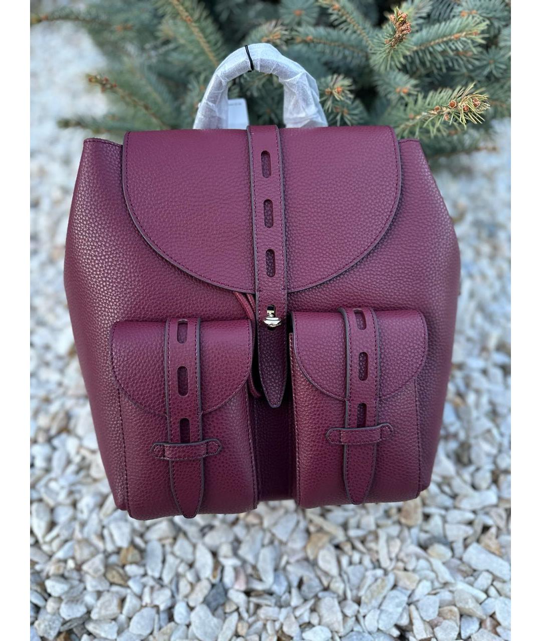 FURLA Бордовый кожаный рюкзак, фото 6