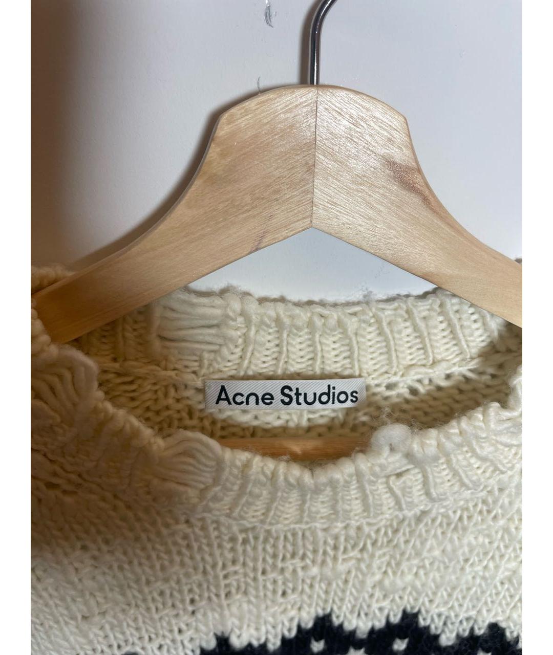 ACNE STUDIOS Бежевый шерстяной джемпер / свитер, фото 3