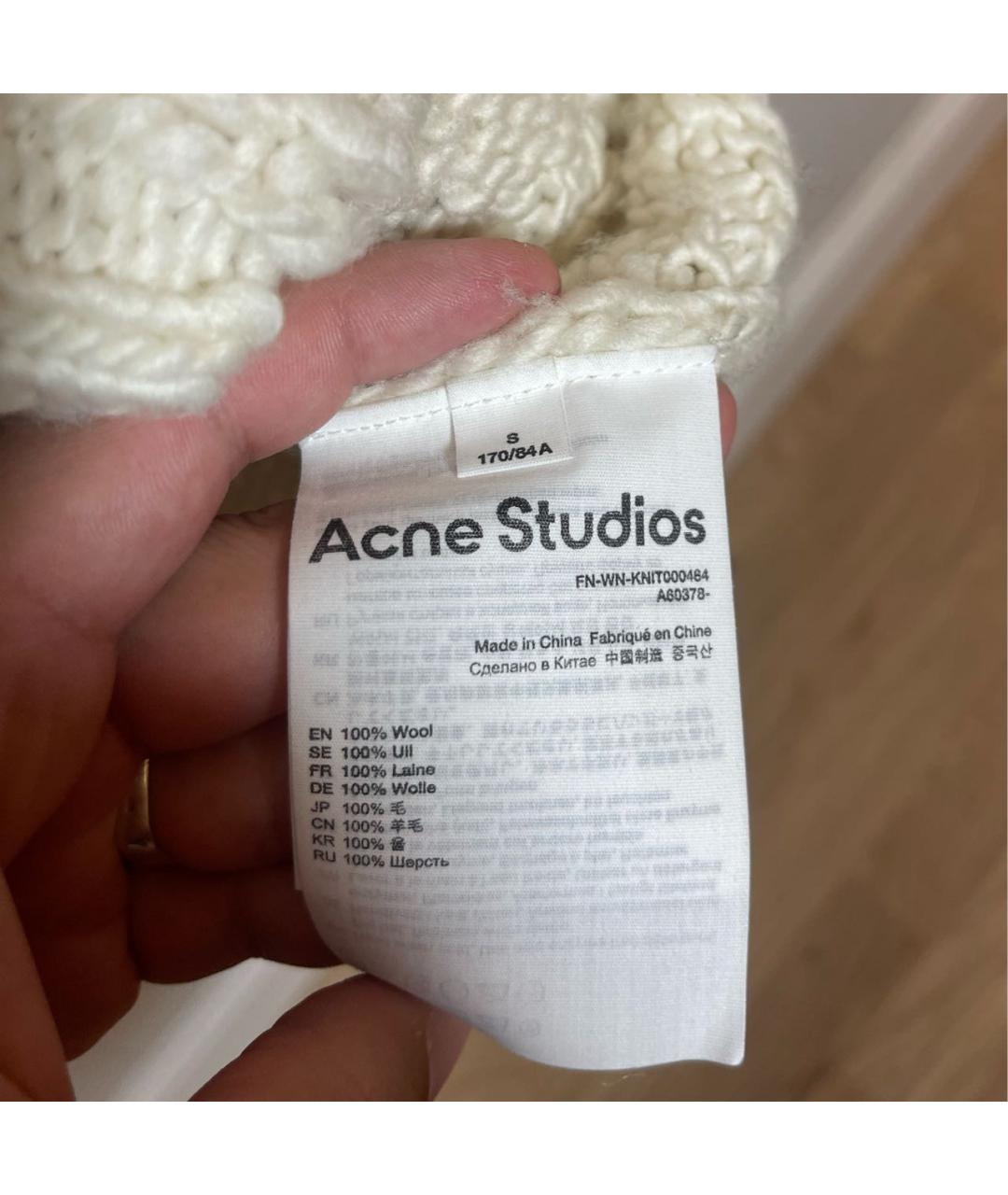 ACNE STUDIOS Бежевый шерстяной джемпер / свитер, фото 4
