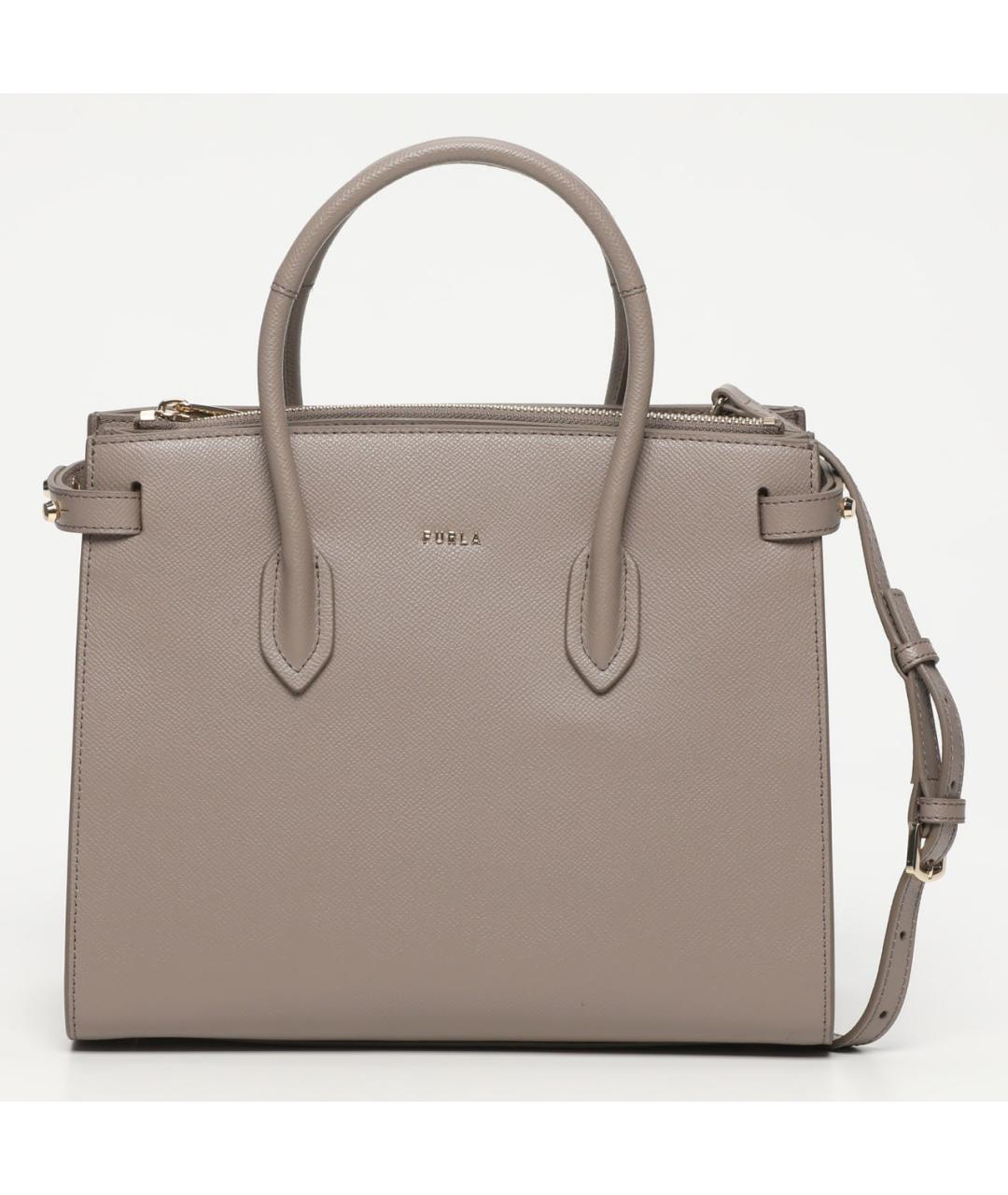 FURLA Серая кожаная сумка тоут, фото 8