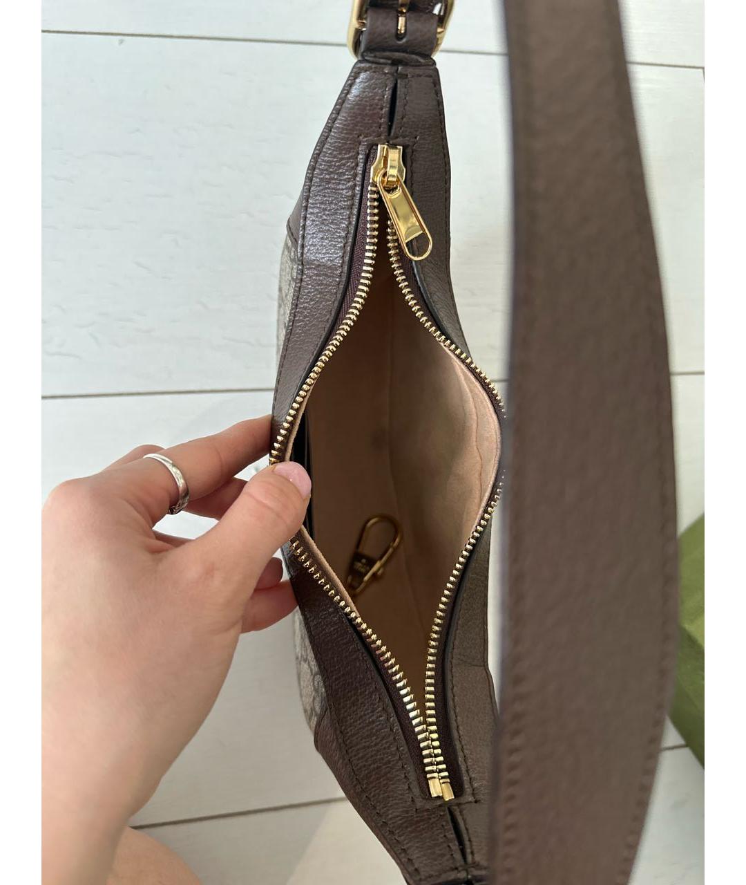 GUCCI Бежевая кожаная сумка с короткими ручками, фото 4