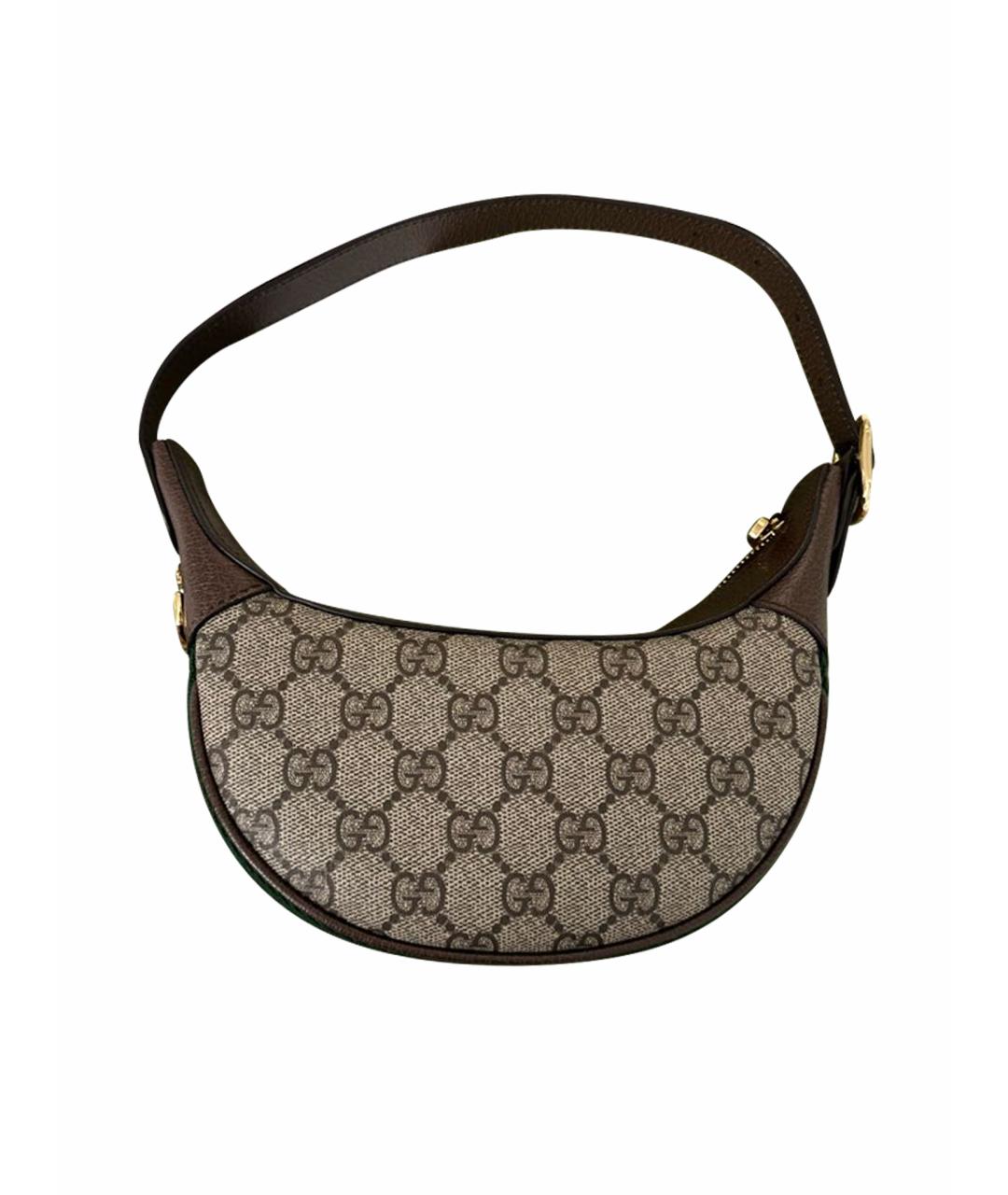 GUCCI Бежевая кожаная сумка с короткими ручками, фото 1