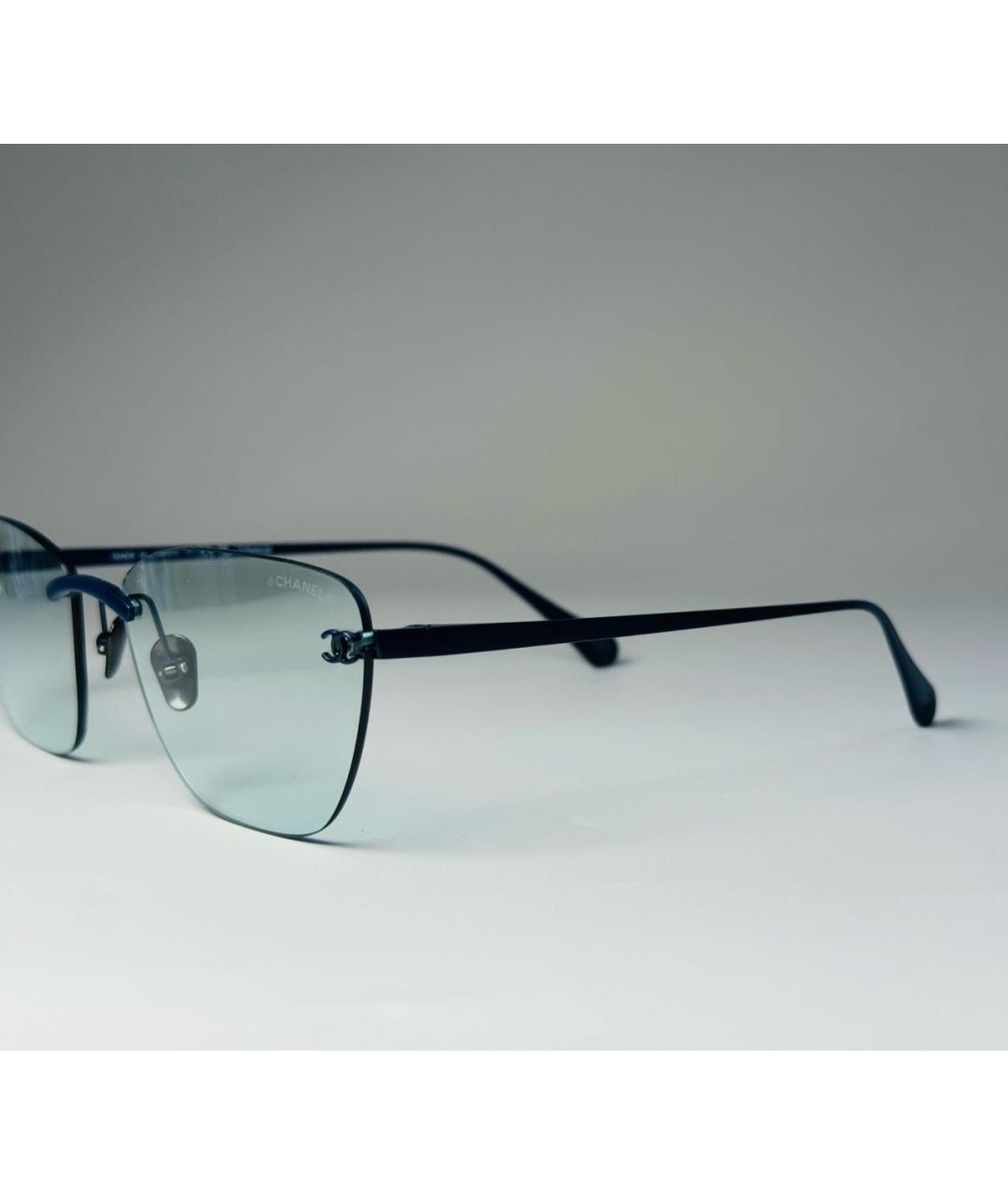 CHANEL Темно-синие металлические солнцезащитные очки, фото 2
