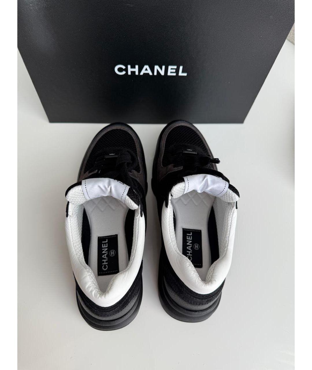 CHANEL Черные кожаные кроссовки, фото 5