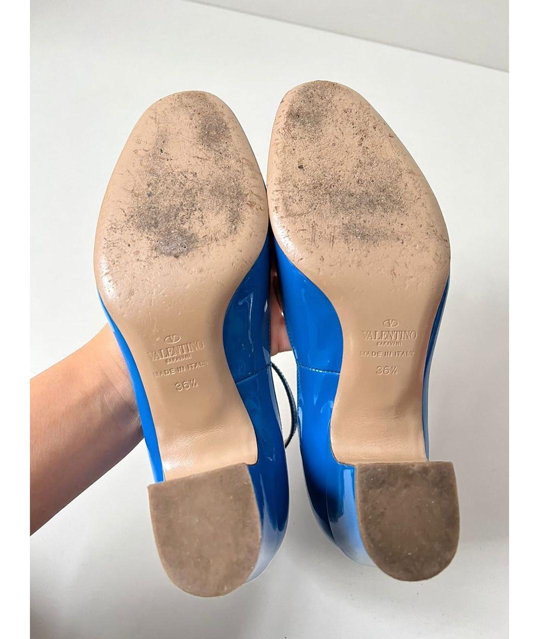VALENTINO Синие туфли из лакированной кожи, фото 7