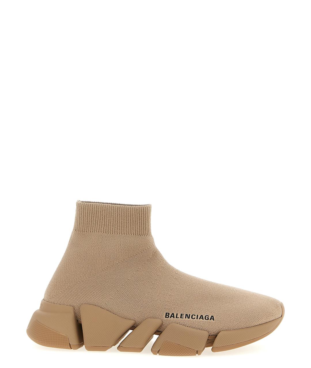 BALENCIAGA Бежевые синтетические кроссовки, фото 1