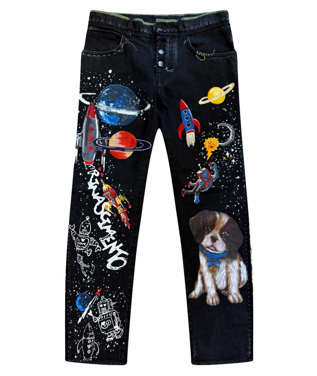 DOLCE&GABBANA Черные хлопковые прямые джинсы, фото 1