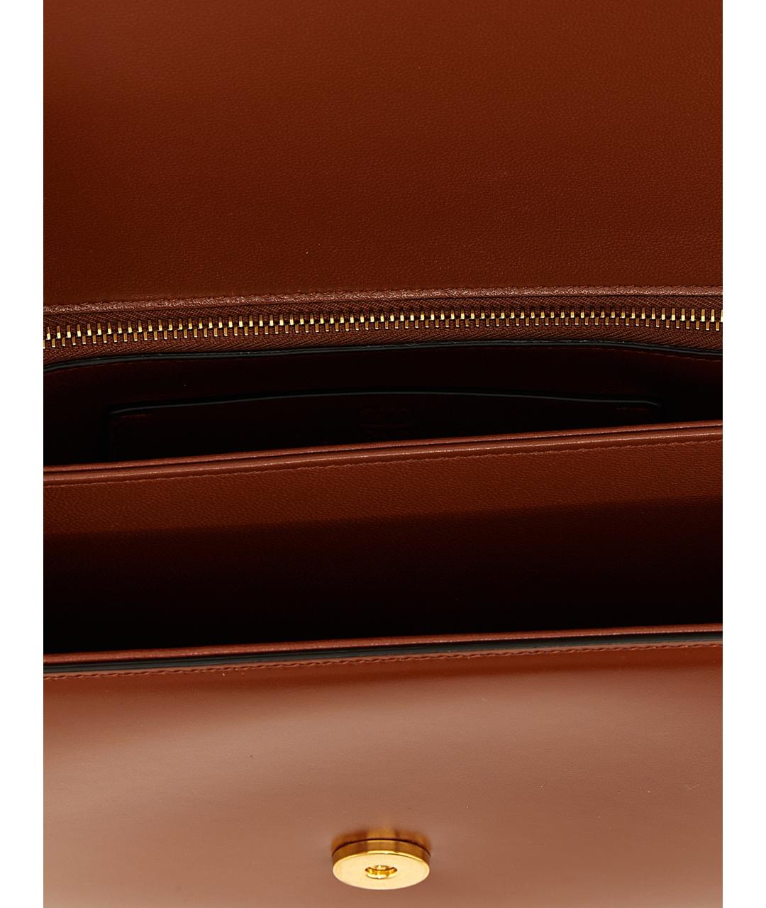 VALENTINO Коричневая кожаная сумка через плечо, фото 4